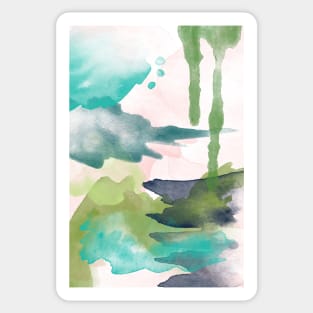 Abstract Brush Strokes, blush pink and aqua palette Sticker